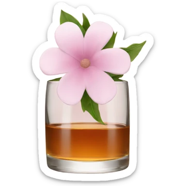 Whisky with pale pink flower sticker