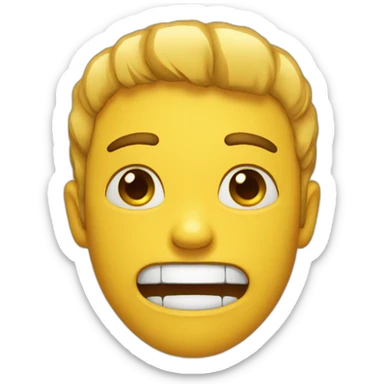 pained smile sticker