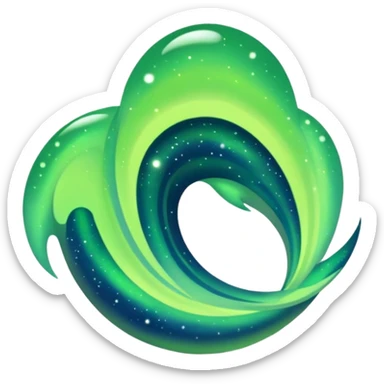 green aurora australis or aurora borealis sticker