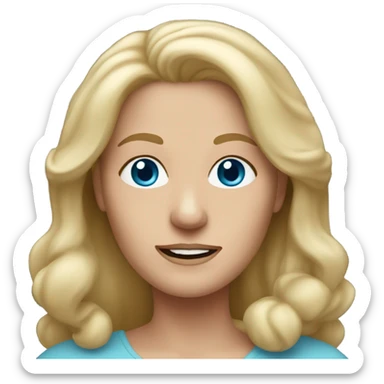 60 year old woman long blonde hair blue eyes  sticker