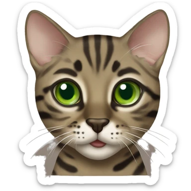 Sepia charcoal Bengal cat with Green eyes  sticker