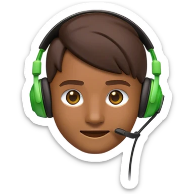 Clash of Clans aesthetic: Cinematic Playful Xbox Headset Portrait Emoji, rendered in a 3D vector-style similar to standard emojis with minimal shading and bold, simplified shapes. A compact, distinct form with signature details, softly glowing with a modern gaming energy charm. Simplified yet unmistakably iconic, highly detailed and consistent, glowing with a soft radiance and high shine. Stylized with a touch of next-gen innovation and a soft glowing outline, capturing the essence of a beloved gaming relic with a friendly, playful manner! sticker