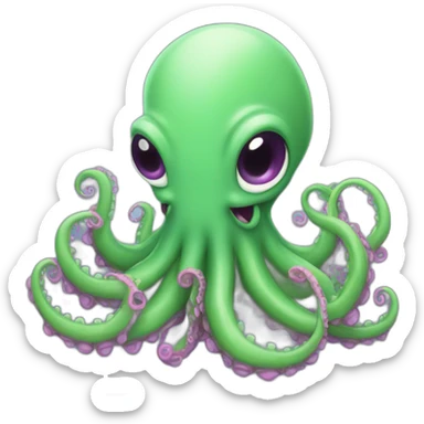 Cute kraken Holding a Sign in his tentacles sticker
