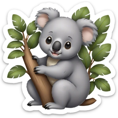 Koala arrives at home sticker