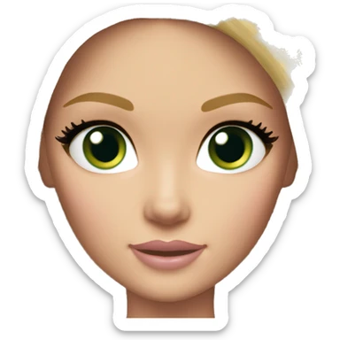 barbie princess green eyes long blond hair sticker