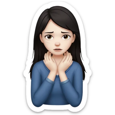 A girl choking herself  sticker