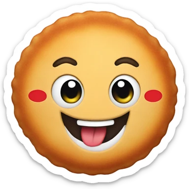 cutlet with the emotion of happiness sticker