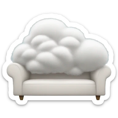 A fluffy cloud shaped like a couch with a tiny person snoozing on it, complete with little "zzz" symbols floating above. sticker