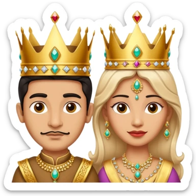 Indian king and queen with lighter skin tone sticker