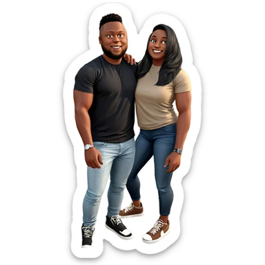 happy friends outdoors together sticker