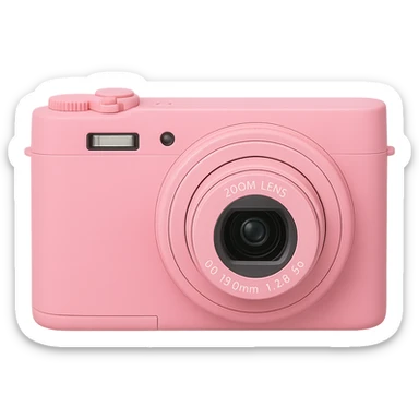 pink camera, no background sticker