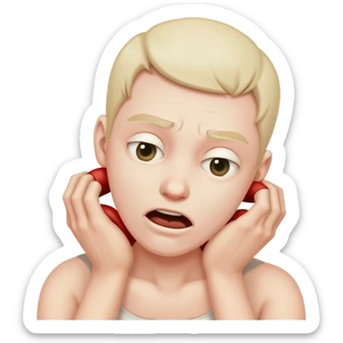 Person strangling themself sticker