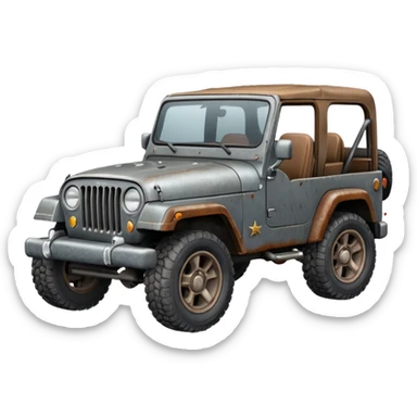 Old Jeep wrangler grey sticker