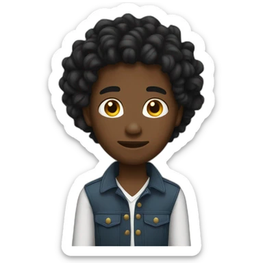 Garçon noir beau locs sticker