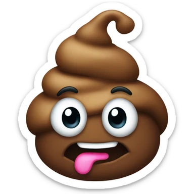 a poop with bows on each side of its head sticker