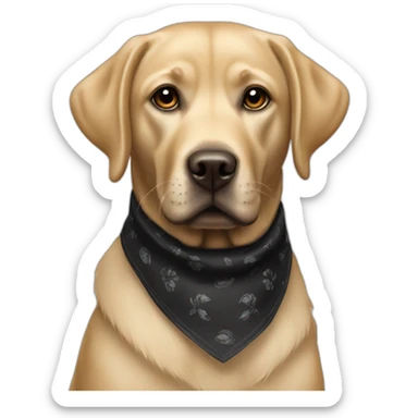 Labrador noir avec bandana sticker