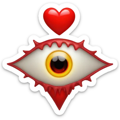 Evil eye with red heart and sun sticker