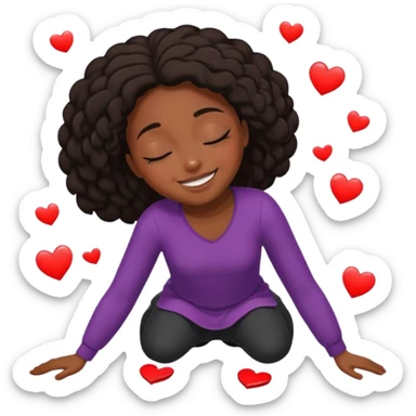 Black girl Falling to the floor in love sticker