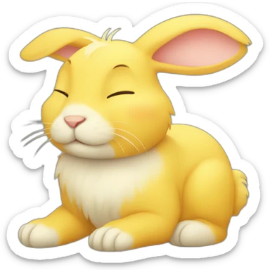 Sleepy yellow rabbit sticker
