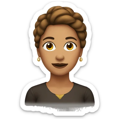 Mujer PELO CASTAÑO CON EL BRAZO EN ALTO sticker