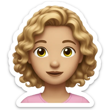 girl with light brown wavy hair and green eyes sticker