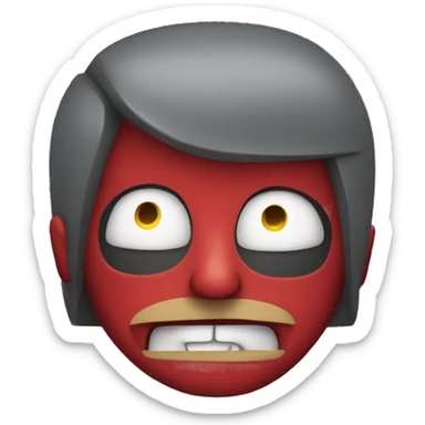 an angry ATM red face sticker