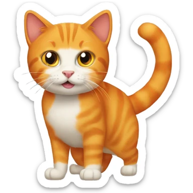 Orange cat turning into orange chicken sticker