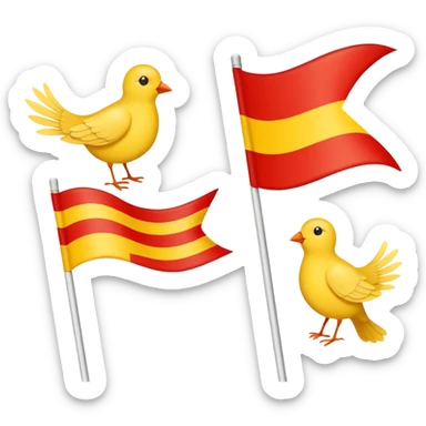 drapeau de Lorraine (fond jaune, une bande diagonale rouge dans laquelle se trouvent 3 silhouettes blanche d'oiseaux) sticker