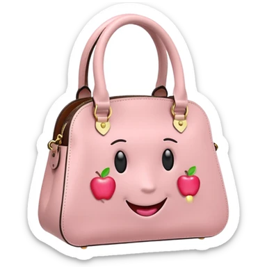 stylish women's handbag pastel pink apple style emoji sticker
