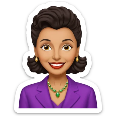 Lena Horne with dark brown hair sticker