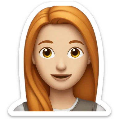 pretty-woman-with-long straigh ginger hair sticker