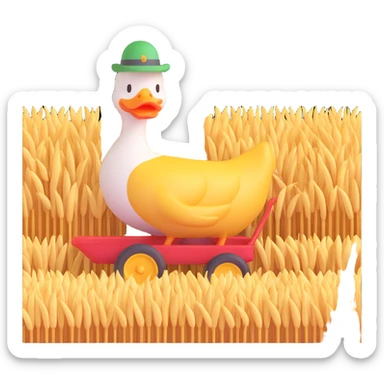 animal crossing character, duck that harvest wheat sticker