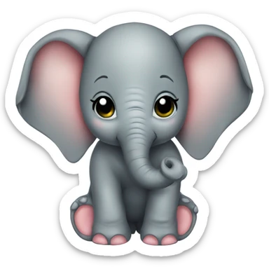 Baby Elephants with pacifier  sticker