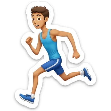 Skinny guy running very goofy  sticker
