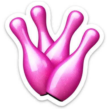 Pink glitter bowling pins  sticker