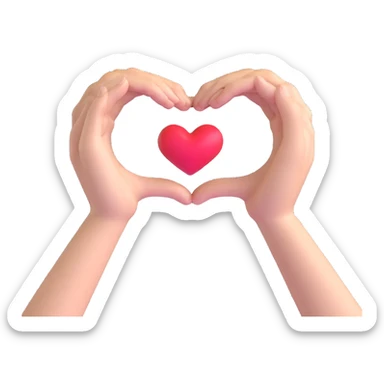 hands forming a heart shape sticker