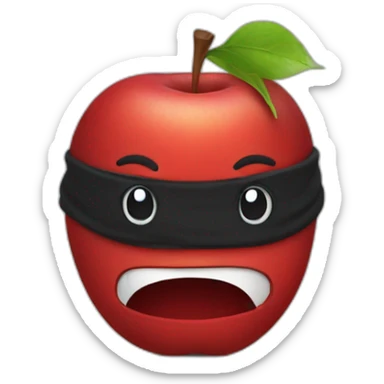 red apple with black hoodie sticker