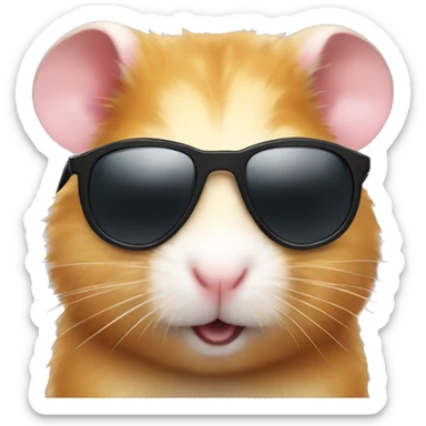 Hamster wearing sunglasses  sticker
