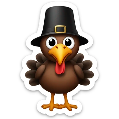 Turkey black wearing a turkey hat sticker