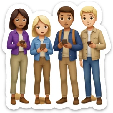 Make a photo of 5 project managers, specificly 3 girls and 2 boys, that are making project for improvment of the vineyard sticker