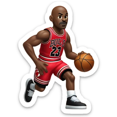 michael jordan playing basketball sticker