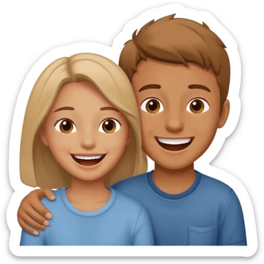 Sister brother laugh sticker