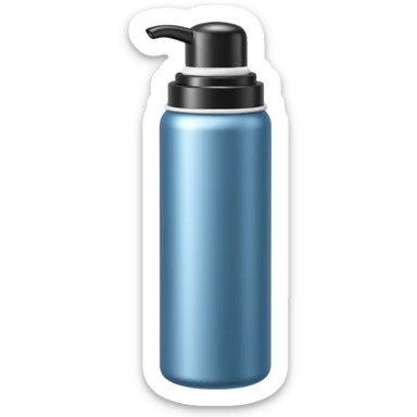 tall cylindrical canister with rounded plastic cap, pressurized shaving foam dispenser, smooth body, metallic or matte finish, clean silhouette, no branding, no foam, no extras, closed can, apple emoji style, soft lighting, subtle shadows, transparent background, emoji scale sticker