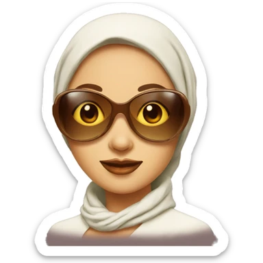 1960s woman with headscarf and sunglasses sticker