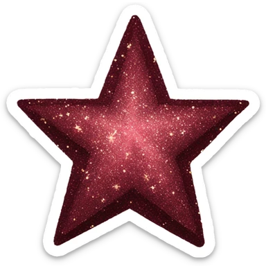 Burgundy Star with Glitter sticker