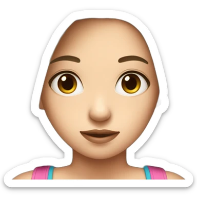 young skater girl fair skin with short dark hair wearing a tank top sticker