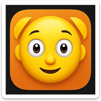 Add a rounded app icon border to the emoji, keeping the Snipes app logo style clear and central. The style should maintain the original emoji look with a clean and simple rounded border around it. sticker