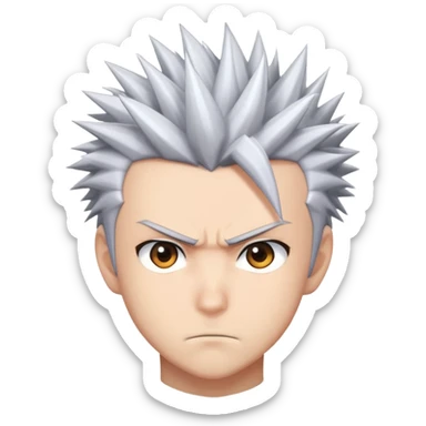 Anime hero with spiky hair and determined expression sticker