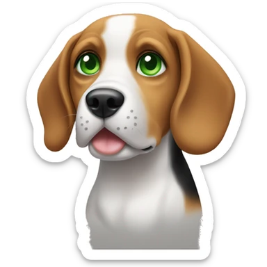 dog beagle with green eyes sticker