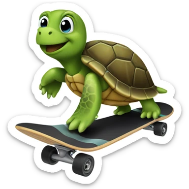 turtle on a skateboard sticker